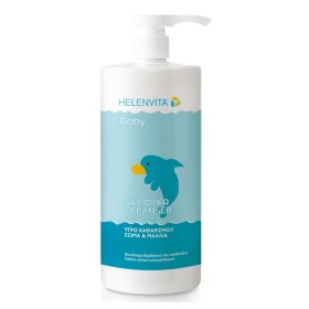 HELENVITA Baby All Over Cleanser Βρεφικό Υγρό Καθαρισμού για Σώμα & Μαλλιά με Αντλία 1lt