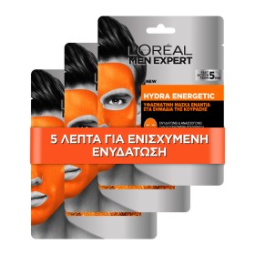 LOREAL MEN EXPERT Promo Hydra Energetic Tissue Mask 3 Μάσκες 30g
