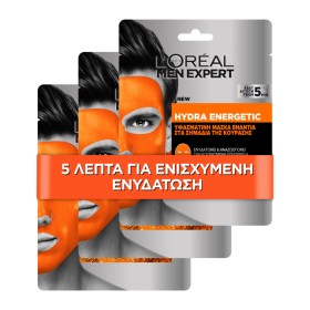 Loreal Men Expert Promo Hydra Energetic Tissue Mask 3 Μάσκες 30g