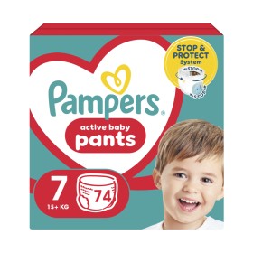 Pampers Active Baby Pants Mega Pack Μέγεθος 7 (15kg+) Πάνες Βρακάκι 74 Τεμάχια