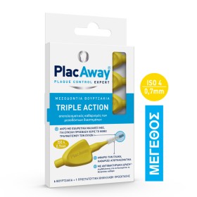 Plac Away Μεσοδόντια Βουρτσάκια 0.7mm Κίτρινο 6 Τεμάχια