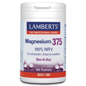 LAMBERTS Magnesium 375 Συμπλήρωμα με Άλατα Μαγνησίου 180 Ταμπλέτες