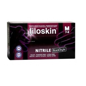 Filoskin Nitrile Blackstyle Γάντια Νιτριλίου Χωρίς Πούδρα Μαύρα Medium 100 Τεμάχια Filoskin Nitrile Blackstyle Γάντια Νιτριλίου Χωρίς Πούδρα Μαύρα Medium 100 Τεμάχια