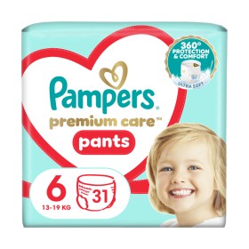 Pampers Premium Care Pants Μέγεθος 6 (13kg-19kg) Πάνες Βρακάκι 31 Τεμάχια