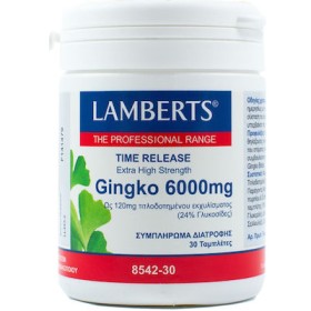 LAMBERTS Ginkgo Biloba 6000mg Memory Supplement 30 Tablets