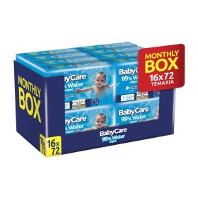 Babycare 99% Water Baby Wipes Μωρομάντηλα με 99% Νερό & Βιολογικό Εκχύλισμα Χαμομηλιού Monthly Box 16x72 Τεμάχια