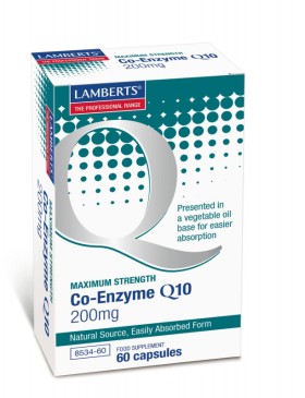 LAMBERTS CO-Enzyme Q10 200mg Heart & Immune Supplement with Q10 60 Capsules