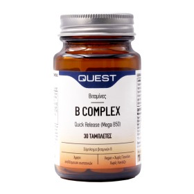 Quest B-Compex Quick Release Συμπλήρωμα με Βιταμίνη Β Ταχείας Αποδέσμευσης για Υγιές Νευρικό Σύστημα 30 Ταμπλέτες