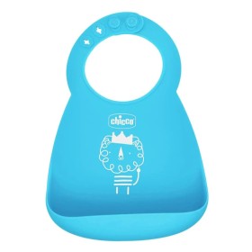 Chicco Αδιάβροχη Σαλιάρα Σιλικόνης για Ψίχουλα Σιέλ 6m+ 1 Τεμάχιο