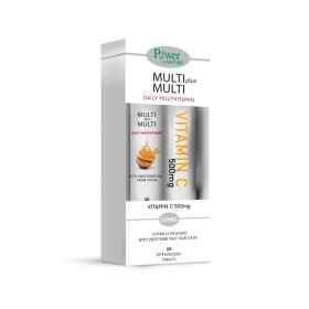 Power Health Promo Multi+multi Stevia κατά της Κόπωσης 20 Αναβράζοντα Δισκία & Vitamin C 500mg 20 Αναβράζοντα Δισκία