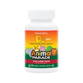 NATURES PLUS Animal Parade Vitamin D3 Παιδικό Συμπλήρωμα με Βιταμίνη  D3 90 Μασώμενες Ταμπλέτες