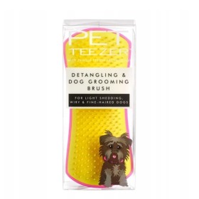 PET TEEZER Detangling & Dog Grooming Brush Βούρτσα Για Σκύλους σε Φούξια & Κίτρινο Χρώμα 1 Τεμάχιο