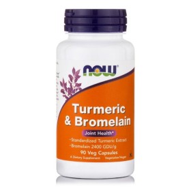 NOW Turmeric & Bromelain 300mg/150mg Arthritis Supplement 90 Herbal Capsules