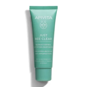 Apivita Just Bee Clear Blemish Control Mattifying Moisturizer Ενυδατική Κρέμα για Λιπαρό Δέρμα με Τάση Ακμής 40ml