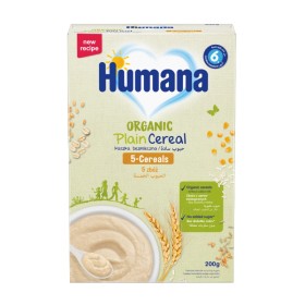 Humana Βιολογική Κρέμα με 5 Δημητριακά & Χωρίς Γάλα από τον 6ο Μήνα 200g Humana Βιολογική Κρέμα με 5 Δημητριακά & Χωρίς Γάλα από τον 6ο Μήνα 200g