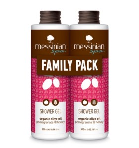 Messinian Spa Promo Organic Olive Oil Pomegranate & Honey Αφρόλουτρο με Βιολογικό Ελαιόλαδο & Ρόδι & Μέλι 2x300ml
