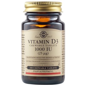 SOLGAR Vitamin D3 1000 IU Chewable 100 Μασώμενες Ταμπλέτες