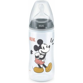 NUK First Choice+ Mickey Plastic Baby Bottle Silicone Nipple M2 6-18m Gray 300ml [10.741.034]