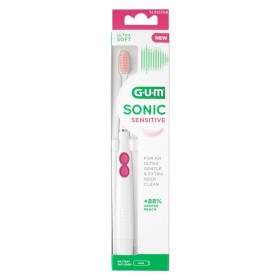 GUM Sonic Sensitive Ultra Soft 4101 Battery Toothbrush White/Pink 1 Piece