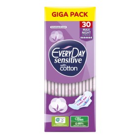 EVERYDAY Σερβιέτες Sensitive with Cotton Maxi Night Ultra Plus 30 Τεμάχια