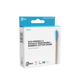THE HUMBLE CO Natural Cotton Swabs Blue Bamboo Swabs & Cotton Blue 100 Pieces