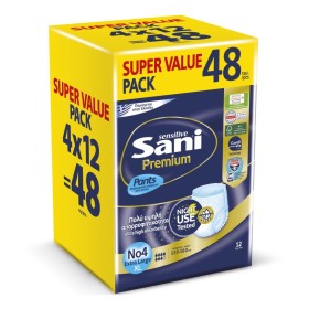 SANI Sensitive Premium Pants Ελαστικό Εσώρουχο Ακράτειας No4 Extra Large 4x12 Τεμάχια [Monthly Pack]