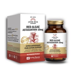 JOHN NOA Liposomal Red Algae Astaxanthin 10mg Λιποσωμιακό 90 Φυτικές Κάψουλες