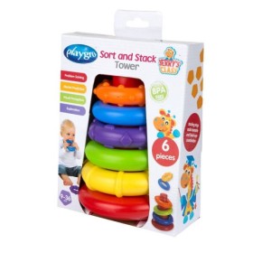 PLAYGRO Sort And Stack Tower Ring Tower 12m+ 1 Piece