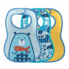 Chicco Easy Meal Τραχηλιά Μπλε για Αγόρι 6m+ 3 Τεμάχια