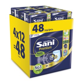 Sani Sensitive Premium Pants Ελαστικό Εσώρουχο Ακράτειας N3 Large [4x12] 48 Τεμάχια [Monthly Pack]