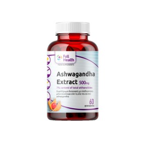 Full Health Ashwagandha Extract 500mg Συμπλήρωμα Διατροφής με Εκχύλισμα Ρίζας Ασβαγκάντα 60 Φυτικές Κάψουλες Full Health Ashwagandha Extract 500mg Συμπλήρωμα Διατροφής με Εκχύλισμα Ρίζας Ασβαγκάντα 60 Φυτικές Κάψουλες