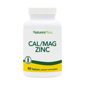NATURES PLUS Cal/Mag/Zinc Συμπλήρωμα με Ασβέστιο & Μαγνήσιο & Ψευδάργυρο 90 Κάψουλες