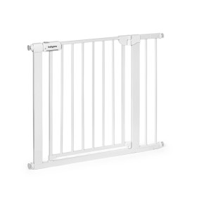Babyono Safety Gate Παιδική Πόρτα Ασφαλείας με Εγκατάσταση χωρίς Τρύπες Λευκή 1 Τεμάχιο