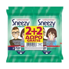 ΜΕΓΑ Promo Sneezy Menthol Υγρά Μαντηλάκια για το Κρυολόγημα 4x12 Τεμάχια