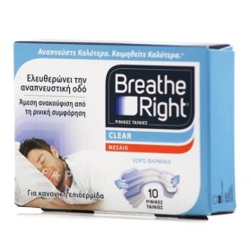 BREATHE RIGHT Nasal Strips Clear SM-Med 10 Strips