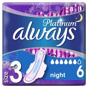 ALWAYS Platinum Ultra Night Size 3 Σερβιέτες Νυκτός 6 Τεμάχια