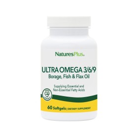 NATURES PLUS Ultra Omega 3/6/9 1200mg Fish Oil with Omega 3/6/9 for the Support of the Cardiovascular System 60 Softgels