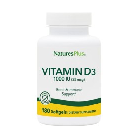 NATURES PLUS Vitamin D3 1000iu Βιταμίνη D3 για την Υγεία των Οστών 180 Μαλακές Κάψουλες