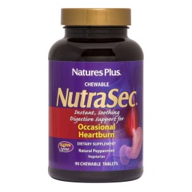 NATURES PLUS Nutrasec to Protect Gastroesophageal Reflux & Improve Digestion 90 Chewable Tablets