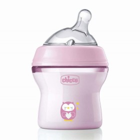 Chicco Natural Feeling Bottle Slow Flow Pink Πλαστικό Μπιμπερό με Θηλή σε Κλίση Ροζ για 0m+ 150ml