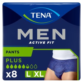 TENA Pants Men Active Fit Size Large Men's Protective Incontinence Underwear 8 Pieces