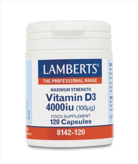 LAMBERTS Vitamin D3 4000iu (100μg) Συμπλήρωμα με Βιταμίνη D 120 Κάψουλες