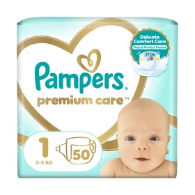 Pampers Premium Care Μέγεθος 1 (2-5kg) Βρεφικές Πάνες 50 Τεμάχια