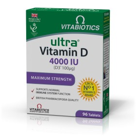 Vitabiotics Ultra Vitamin D 4000iu Maximum Strength συμπλήρωμα με Βιταμίνη D για Ενίσχυση των Οστών,μυών & του Ανοσοποιητικού 96 Ταμπλέτες Vitabiotics Ultra Vitamin D 4000iu Maximum Strength συμπλήρωμα με Βιταμίνη D για Ενίσχυση των Οστών,μυών & του Ανοσοποιητικού 96 Ταμπλέτες