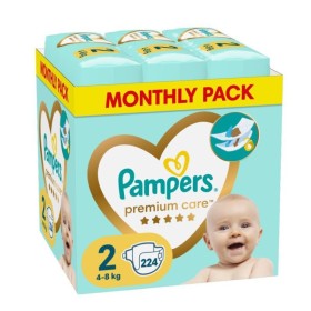PAMPERS Monthly Pack Premium Care Πάνες No.2 για 4-8kg 224 Τεμάχια