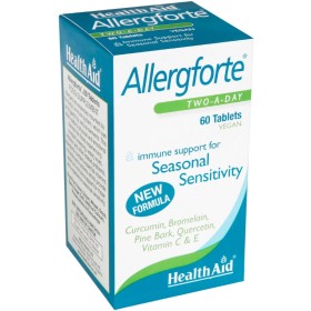 HEALTH AID Allergforte Two a Day Συμπλήρωμα για Ενίσχυση του Ανοσοποιητικού & Υποστήριξης σε Εποχικές Αλλεργίες 60 Ταμπλέτες
