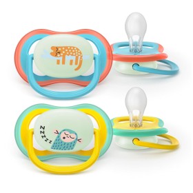 Philips Avent Ultra Air Ορθοδοντική Πιπίλα Νυκτός 18m+ για Αγόρι 2 Τεμάχια [SCF376/32]