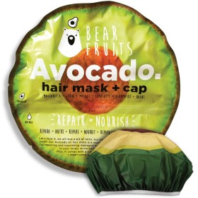 BEAR FRUITS Avocado Μάσκα Μαλλιών για Επανόρθωση & Περιποίηση 20ml & Σκουφάκι Αβοκάντο