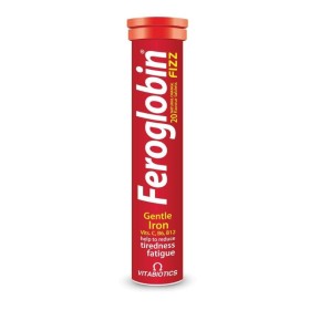 Vitabiotics Feroglobin Fizz Gentle Iron Συμπλήρωμα Σιδήρου με Γεύση Πορτοκάλι σε Αναβράζουσα Μορφή 20 Αναβράζοντα Δισκία