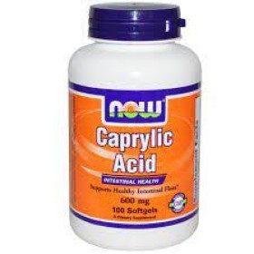 NOW Caprylic Acid 600mg Συμπλήρωμα για Υγιή Πέψη & Εντερική Χλωρίδα 100 Μαλακές Κάψουλες